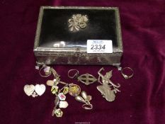 A small quantity of 925 and continental silver jewellery including Mizpah brooch, rings,
