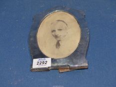 A small silver photograph frame, Birmingham 1923 with wooden back, no glass, 5 1/2" x 7".