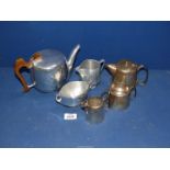 A quantity of Piquotware including teapot, sugar bowl and milk jug plus EPNS items.