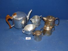 A quantity of Piquotware including teapot, sugar bowl and milk jug plus EPNS items.