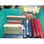 A tub of books to include; Fuchsia's in Colour, Secrets and Stories of The War, etc.