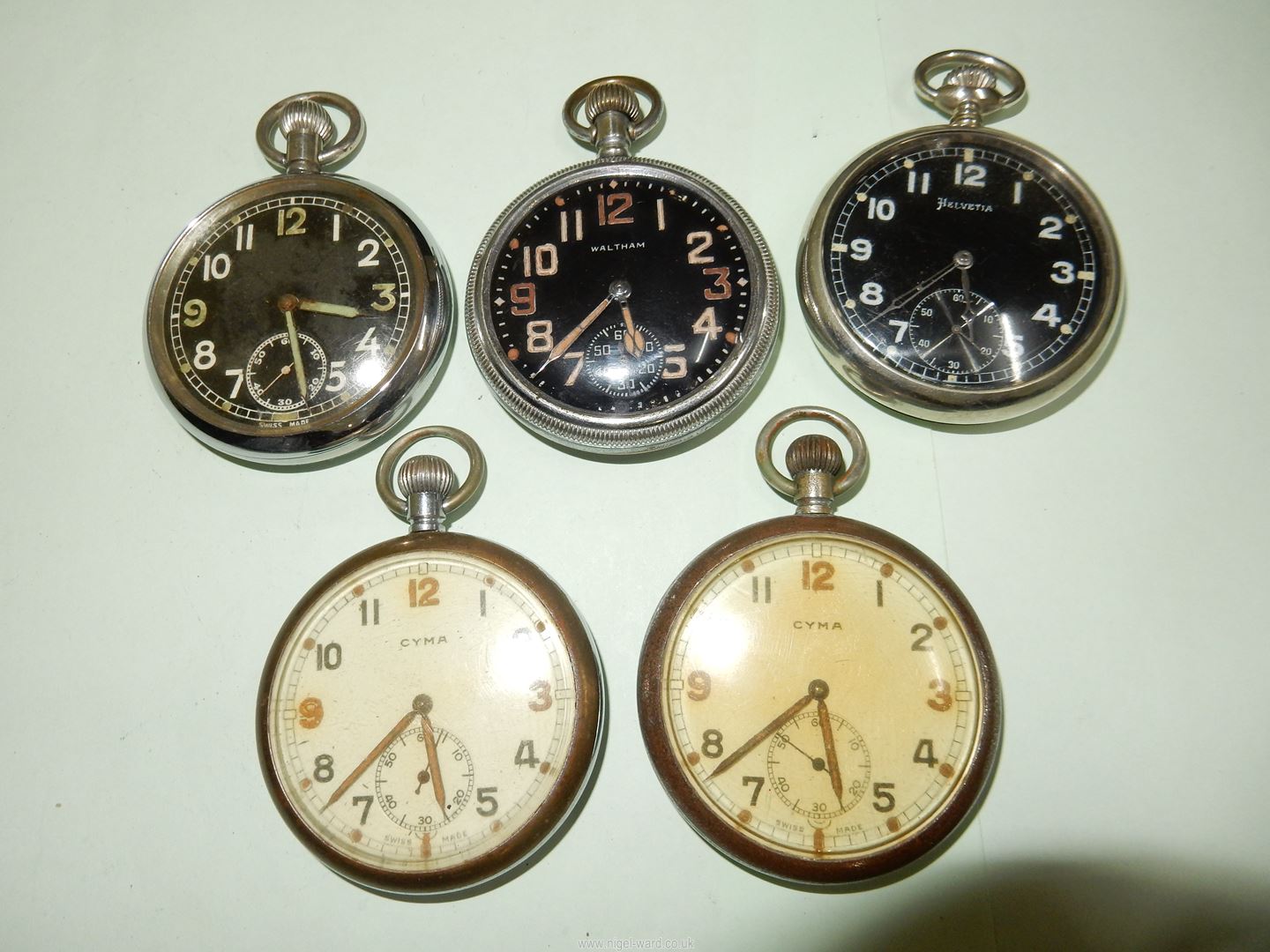 Five crown wound Pocket Watches with inset second hands, - Image 4 of 12