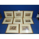 Eight framed and mounted Plates from books to include; 'Kenfig Castle', 'Pennarth Castle',