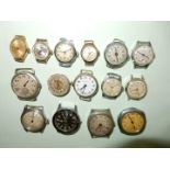 Fifteen watch movements including ten lady's and five gent's requiring attention (not running at