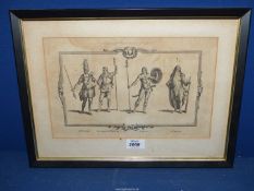 A framed and mounted Etching 'A Roman, Ancient Britain, A pict,