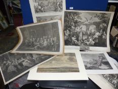 A collection in a portfolio of 12 original Georgian Engravings after Hogarth by distinguished