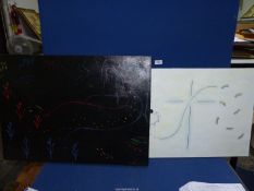 Two Alexandra Allan oils on canvas : 'Behaviour of Light' and 'Time Out;