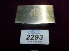 A Silver Vesta case combined with slow match/wick holder, of rectangular form, with initials C.I.