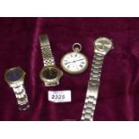 A selection of gents wristwatches including; Sekonda, Citizen, etc, plus a pocket watch by H. Stone.