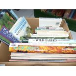 A box of gardening books including; The Wild Garden Arranging Flowers and Plants, Wild Flowers, etc.