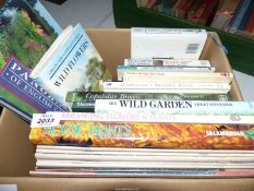 A box of gardening books including; The Wild Garden Arranging Flowers and Plants, Wild Flowers, etc.
