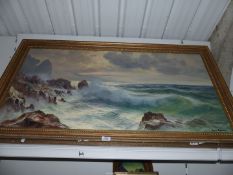 A large Oil on canvas of a seascape signed Guido Odierna, approx.