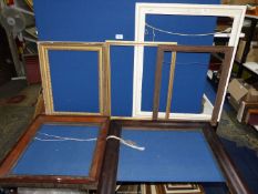 Six various frames including; a fine Rosewood example, Mahogany, etc.
