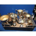 A quantity of Bowling Trophies including cups, rose bowl, salver etc.
