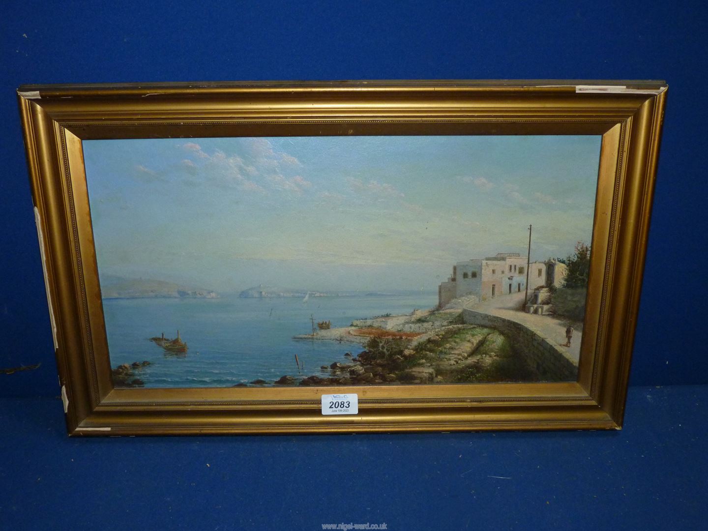 A framed but unglazed Oil on board depicting a coastal scene (possibly Malta), signed 'Bonetto'. - Image 8 of 15