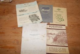 Various leaflets including Potato/Root crop machinery Brochure, HMSO NO.