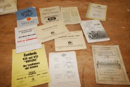 A quantity of leaflets including International Alfalfa drill, Bamfords drill, Lely, etc.