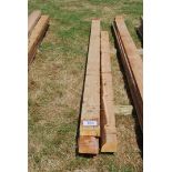 3 of 6" x 2 1/2" and 1 of 5" x 4" Cedar timbers, 165" long approx.