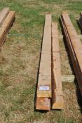 3 of 6" x 2 1/2" and 1 of 5" x 4" Cedar timbers, 165" long approx.