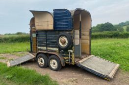 A Vintage Circa 1965 Rice Beaufort twin-axle Double Horse-box Trailer with partition and
