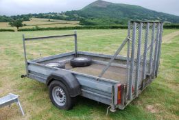 A Conway galvanised single axle trailer 8 ft x 6 ft with tailboard/ramp..