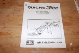 A parts list for Quicke 2560 loader.