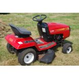 A Rally 11 h.p. four-speed ride-on mower with a Briggs & Stratton 12 h.p. petrol engine.