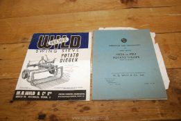 An Operator's Manual for Wild-Bucher MK3A/MK4 Potato rigger and Advertising leaflet.