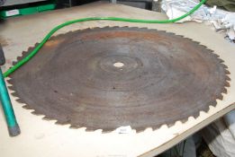 A circular saw blade, 27 1/2'' diameter.