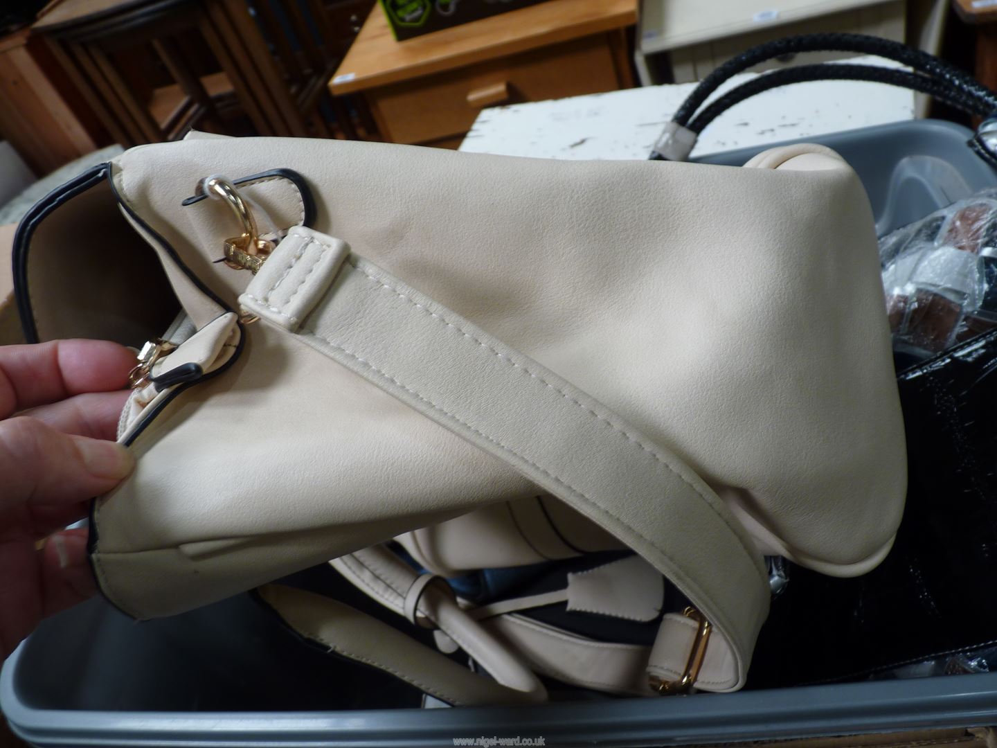 Three ladies handbags and pair of Van Daal size 7 shoes. - Image 8 of 9