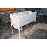 A dairy wash tank, 37'' wide x 19'' deep x 34'' high.