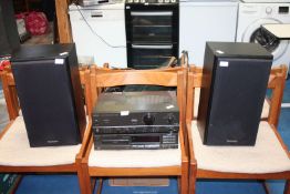 Technics stereo integrated amplifier, compact disc player and pair of speakers (models SB-CS9).