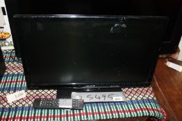 A 21" Celcius flat screen TV with remote.