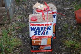 Two 5 litre containers of Thompson water seal.