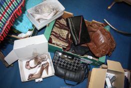 A quantity of ladies handbags and shoes, LK Bennett, M&S etc.