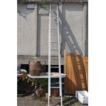 An 11 rung Aluminium double ladder.