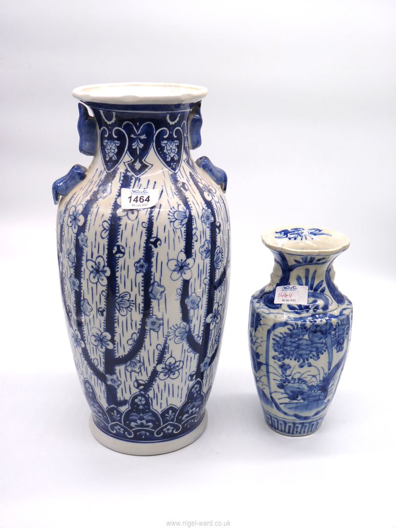 Two oriental vases,