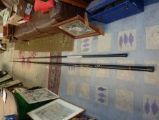 A Shakespeare '0' series fishing Rod, graphite glass, length 8m,