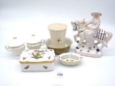 A quantity of small china pieces including Rye Pottery 'Wife of bath',
