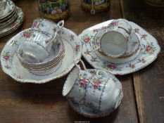 A quantity of Royal Albert 'Petit Point' teaware, six each cups, saucers,