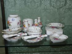 A quantity of Crown Derby 'Derby Posies' trinket dishes, lidded trinket pot, ginger jar with lid,
