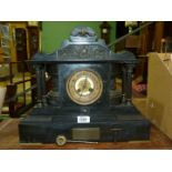 A Japy Freres French slate Mantle Clock