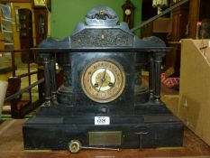 A Japy Freres French slate Mantle Clock