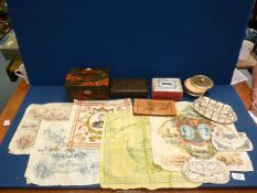 A small quantity of miscellanea including souvenir Royal commemorative handkerchiefs including 1937