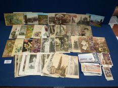 A quantity of old Postcards, mainly French and Cigarette cards.