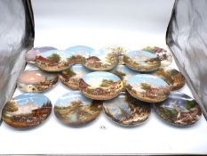 A quantity of Bradex wall Plates including A Winter scene with horses dragging trees,