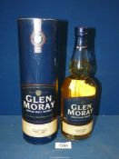 A 70 cl bottle of Glen Moray Speyside Single Malt Whisky in cardboard tube container.