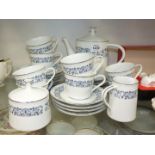 A Noritake, Royal Blue pattern tea set including teapot, eight cups and saucers,