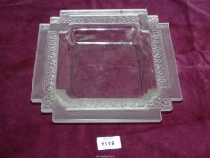 A Lalique tray in the 'Paquerettes' pattern, circa 1935 (minor rim chips), 10" square.