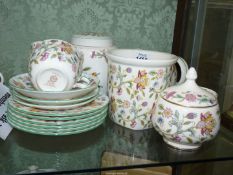 A quantity of china to include a Minton Haddon Hall ginger jar and a milk jug, small fruit bowl,